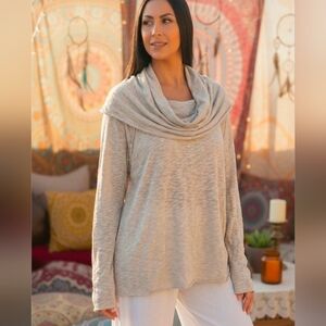 Free People Beach Cream Cowl Neck Top